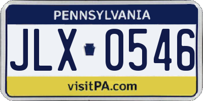 PA license plate JLX0546