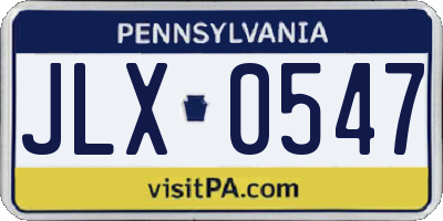 PA license plate JLX0547