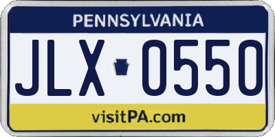 PA license plate JLX0550