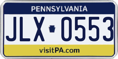 PA license plate JLX0553