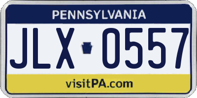 PA license plate JLX0557