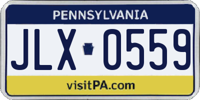 PA license plate JLX0559