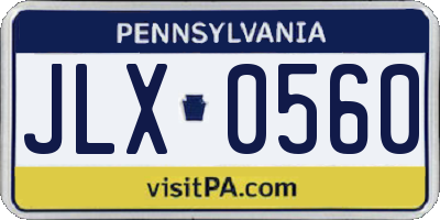 PA license plate JLX0560
