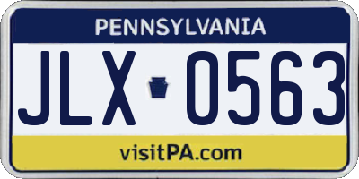 PA license plate JLX0563