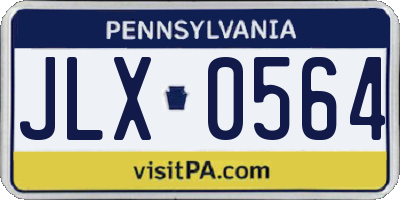 PA license plate JLX0564