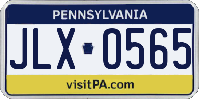 PA license plate JLX0565
