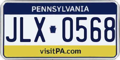 PA license plate JLX0568