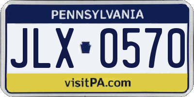 PA license plate JLX0570
