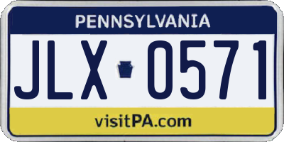 PA license plate JLX0571