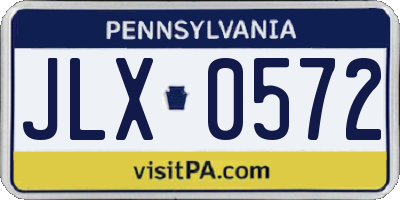 PA license plate JLX0572