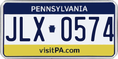 PA license plate JLX0574