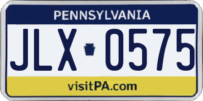 PA license plate JLX0575