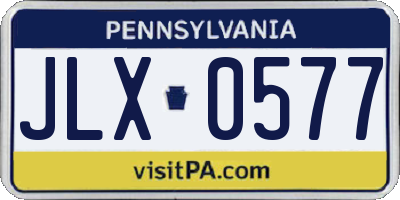 PA license plate JLX0577