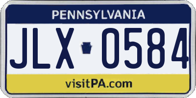 PA license plate JLX0584