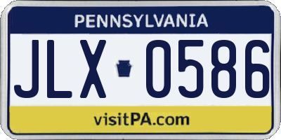 PA license plate JLX0586