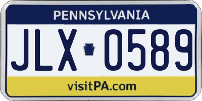 PA license plate JLX0589