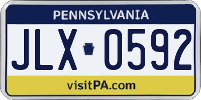 PA license plate JLX0592