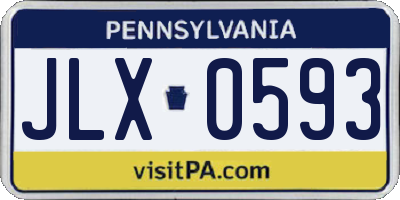 PA license plate JLX0593