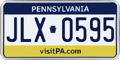 PA license plate JLX0595