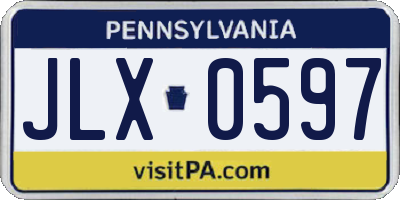 PA license plate JLX0597