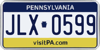 PA license plate JLX0599
