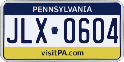 PA license plate JLX0604