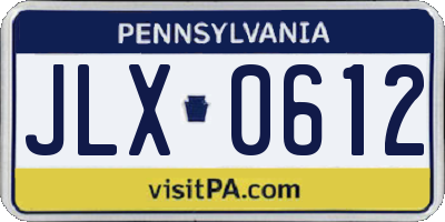 PA license plate JLX0612