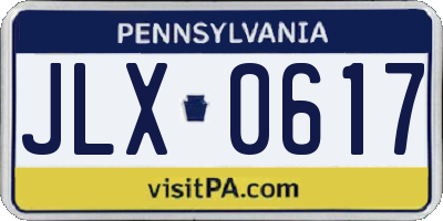 PA license plate JLX0617