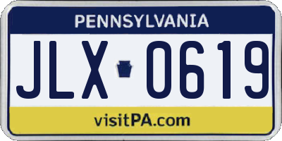 PA license plate JLX0619