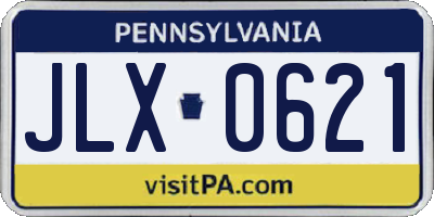 PA license plate JLX0621