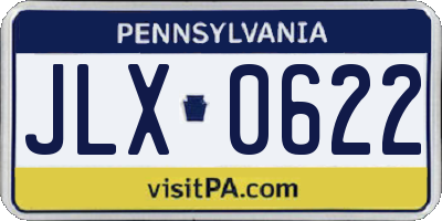 PA license plate JLX0622