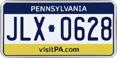 PA license plate JLX0628