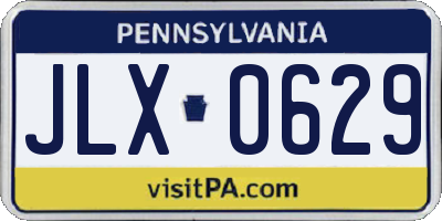 PA license plate JLX0629