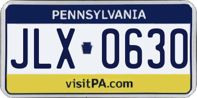 PA license plate JLX0630