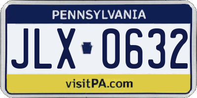 PA license plate JLX0632