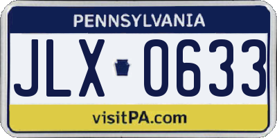 PA license plate JLX0633