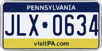 PA license plate JLX0634