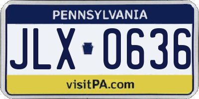 PA license plate JLX0636