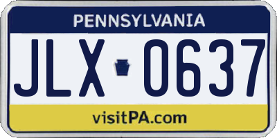 PA license plate JLX0637