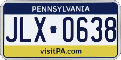 PA license plate JLX0638