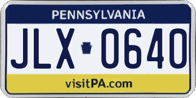 PA license plate JLX0640