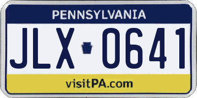 PA license plate JLX0641