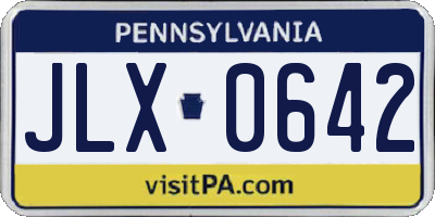 PA license plate JLX0642