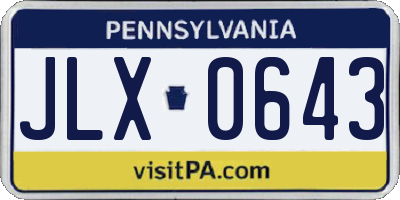 PA license plate JLX0643