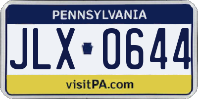 PA license plate JLX0644
