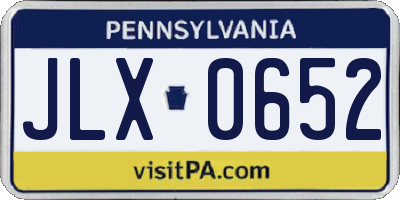 PA license plate JLX0652