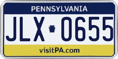 PA license plate JLX0655