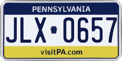 PA license plate JLX0657