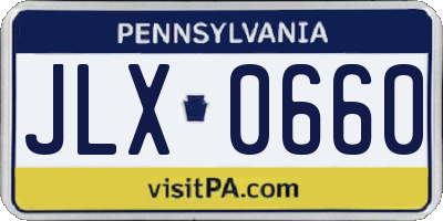 PA license plate JLX0660