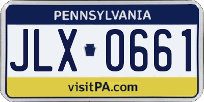 PA license plate JLX0661